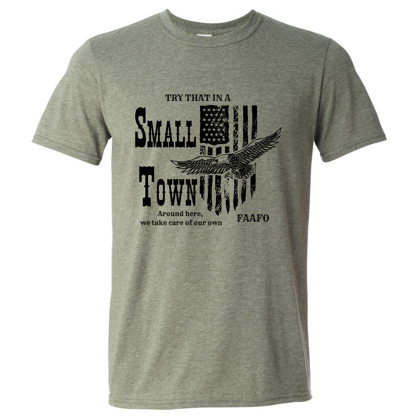 Small Town Eagle FRONT PRINT T-SHIRT