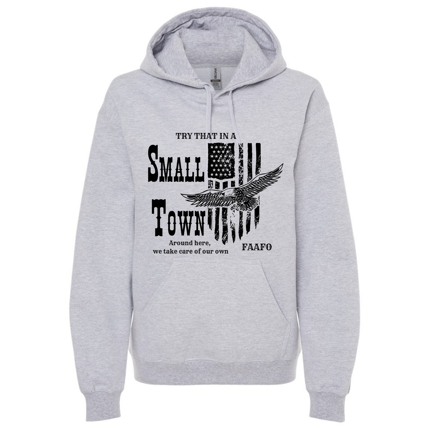 Small Town Eagle FRONT PRINT HOODIE