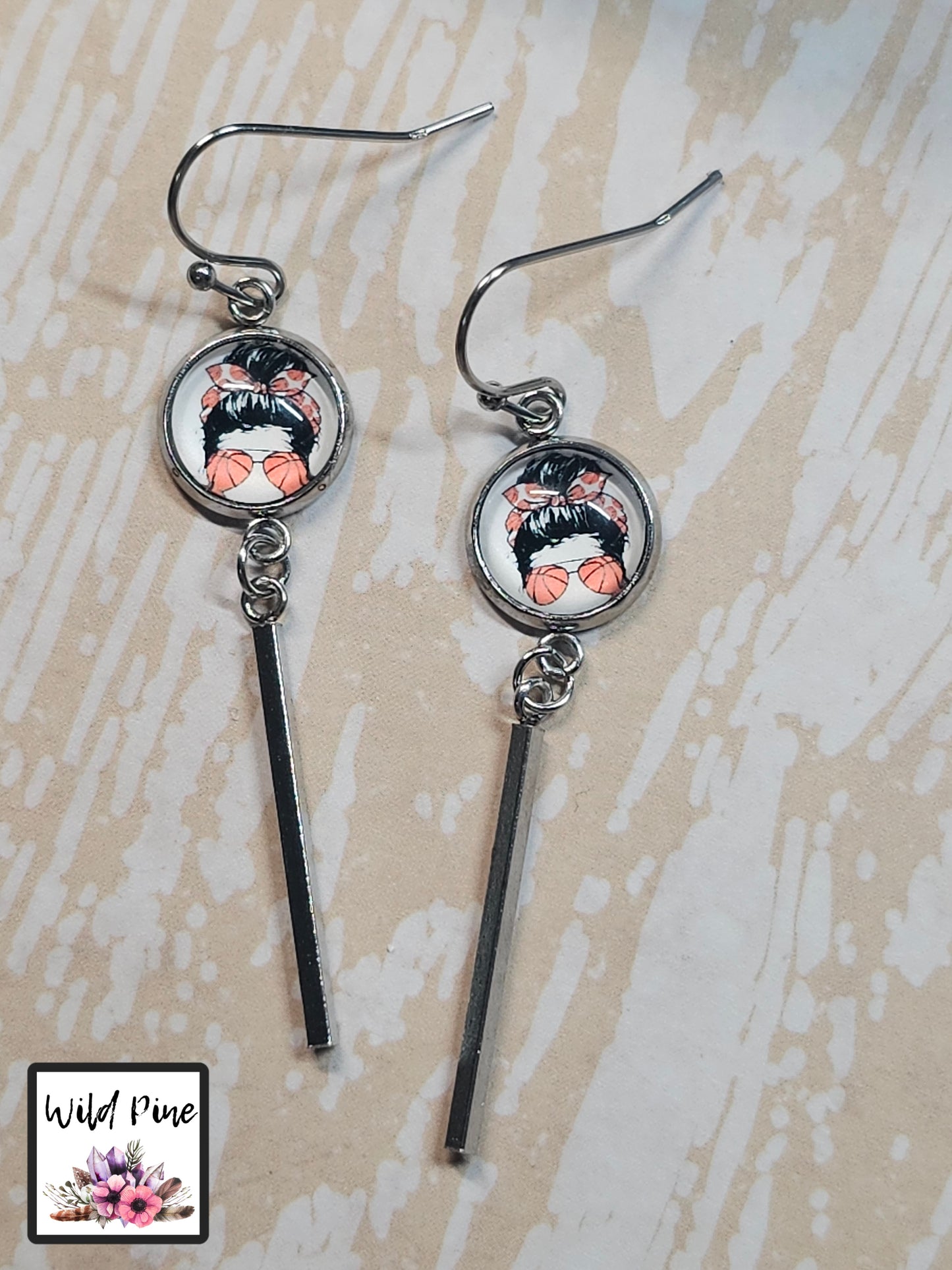 Basketball Messy Bun 10MM DANGLE
