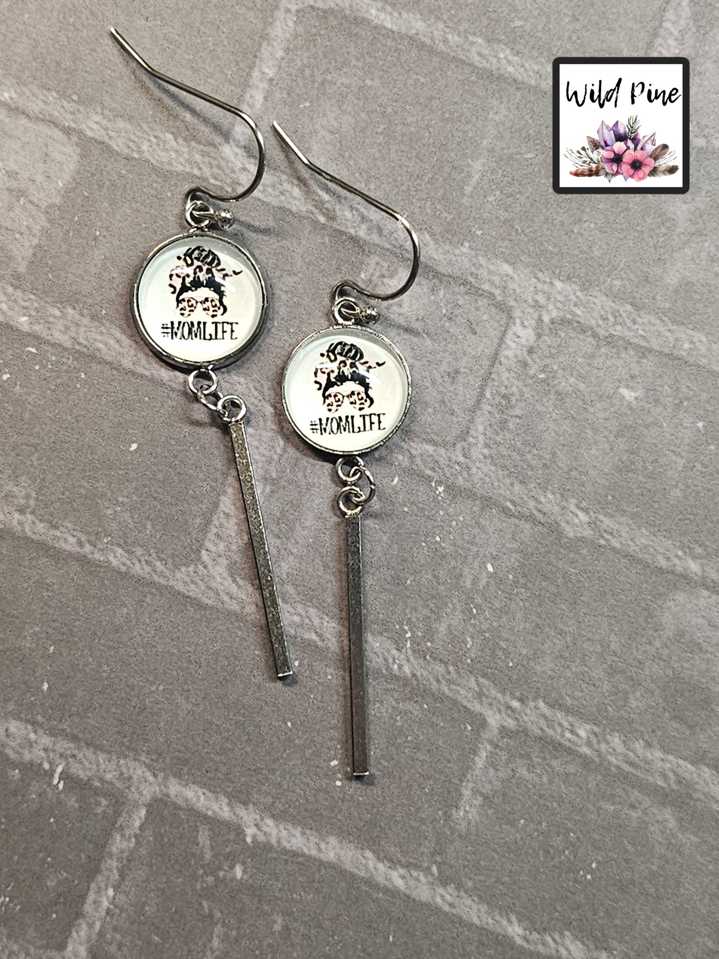 #MOMLIFE PINK LEOPARD 12MM DANGLE