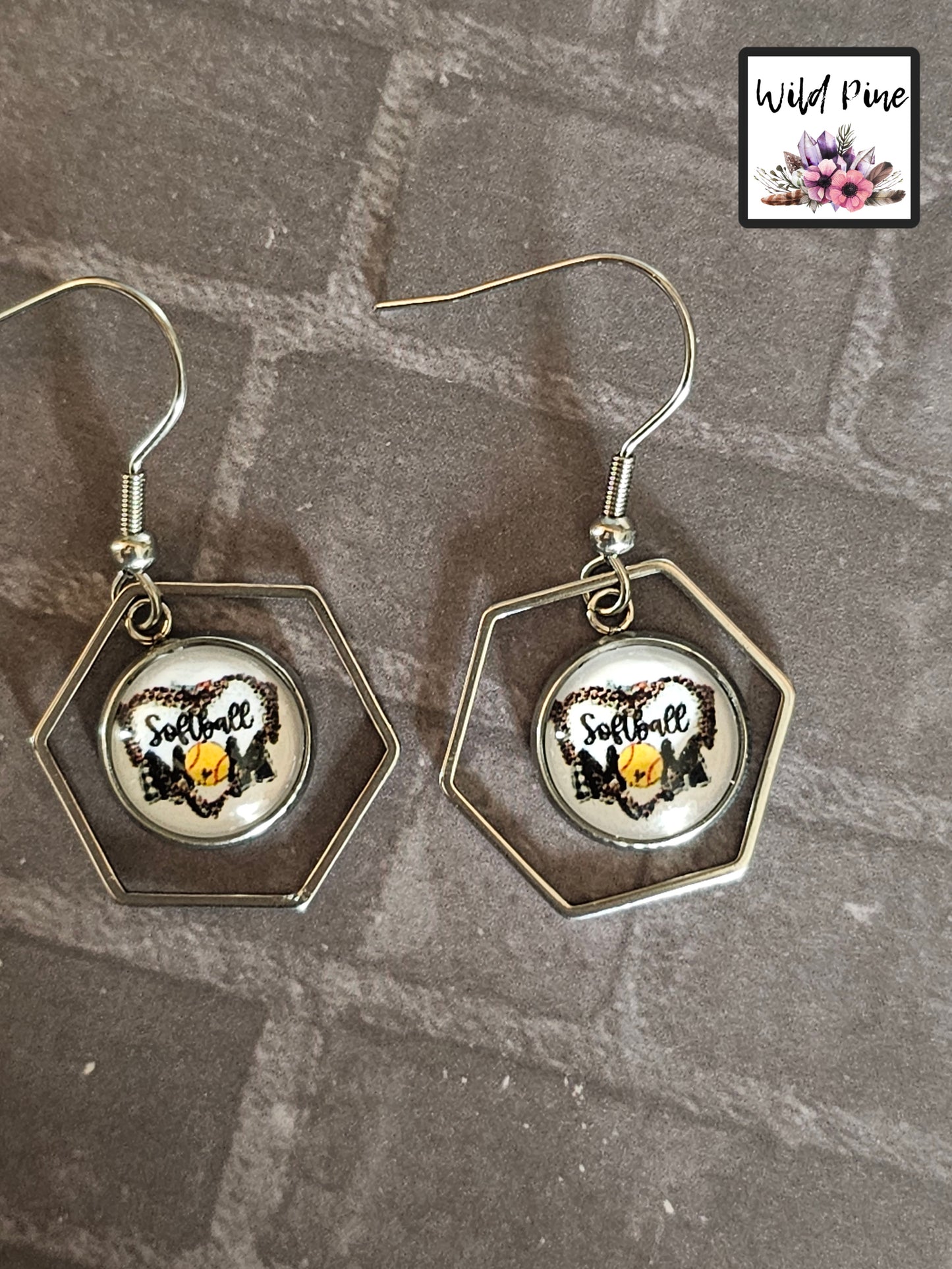 Softball Mom 12MM HEXAGON