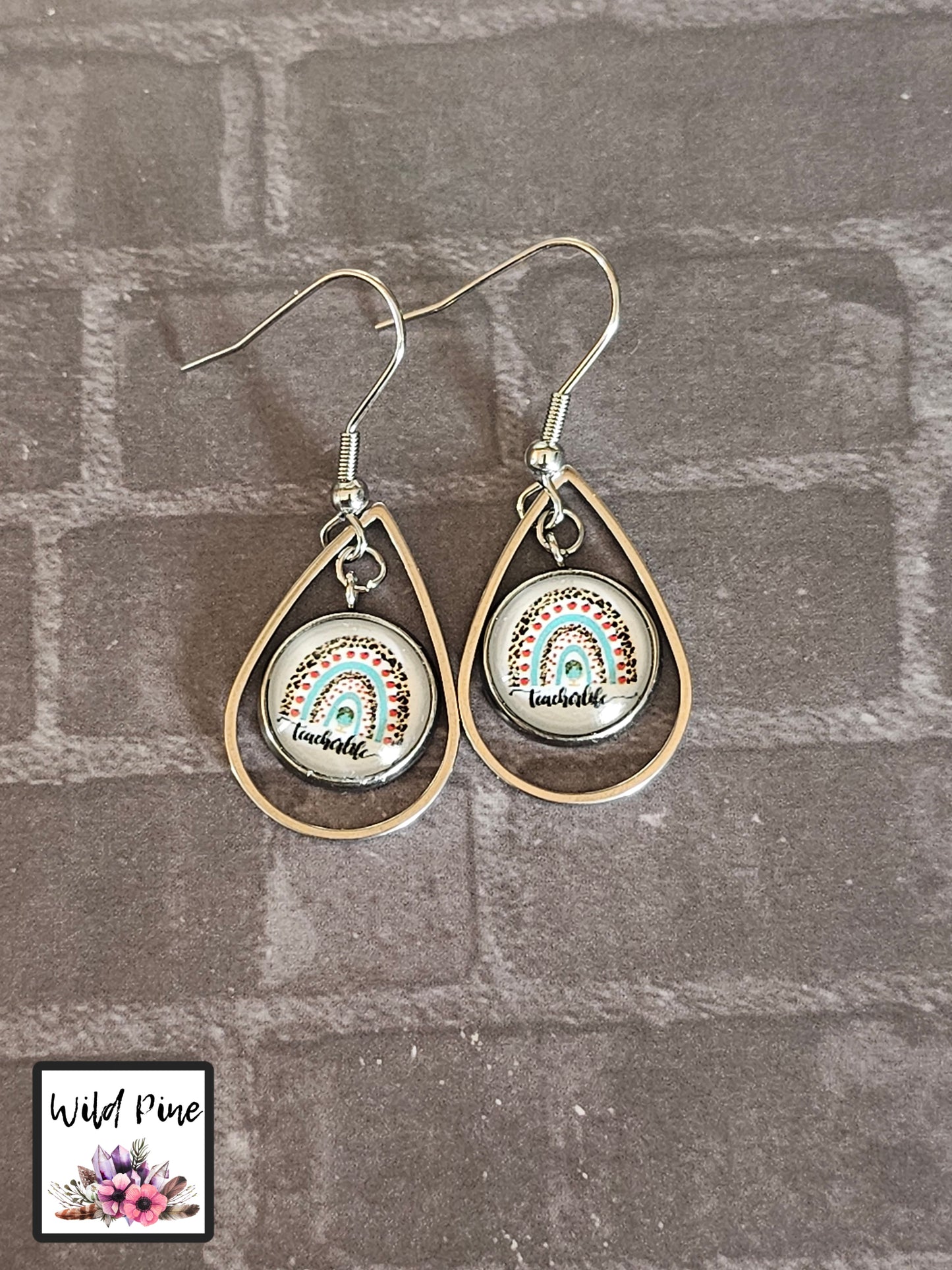 Teacher Life Rainbow 12MM TEAR DROP