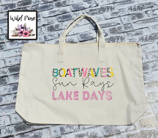 Boat Waves Sun Rays Lake Days -RTS