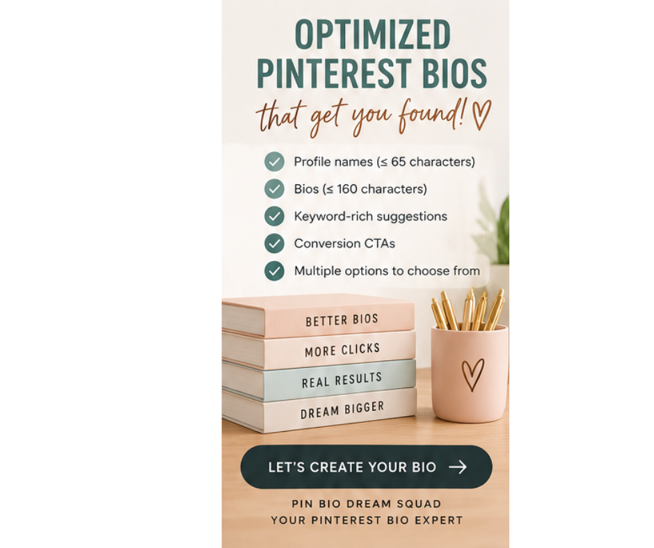 Pin Bio Dream Squad — Free Pinterest Bio Helper