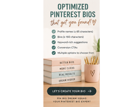 Pin Bio Dream Squad — Free Pinterest Bio Helper