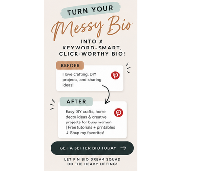 Pin Bio Dream Squad — Free Pinterest Bio Helper