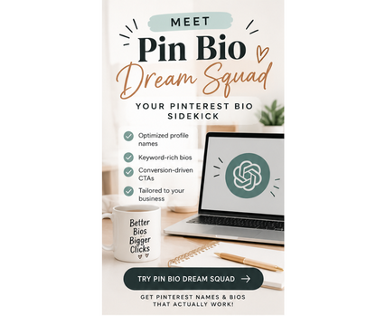 Pin Bio Dream Squad — Free Pinterest Bio Helper