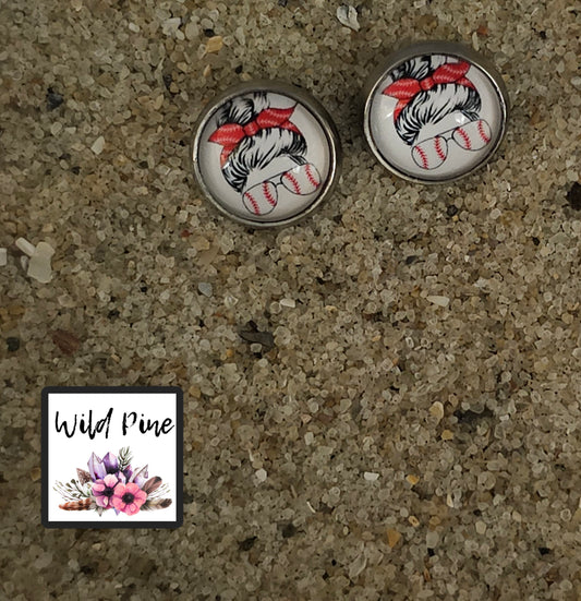 Baseball Messy Bun 10MM STUD