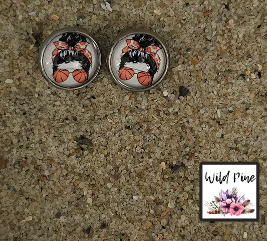 Basketball Messy Bun 10MM STUD