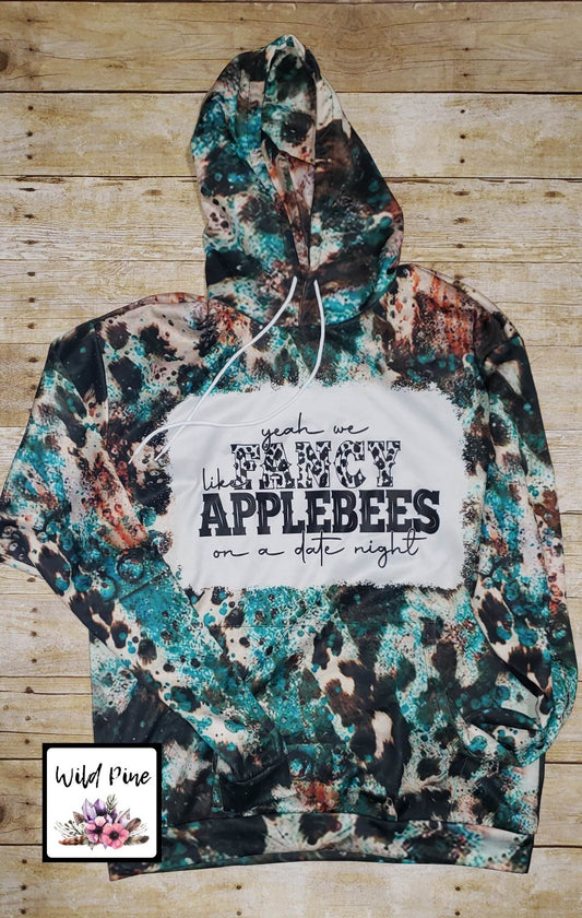 Cowhide & Teal Hoodie W/Fancy -RTS