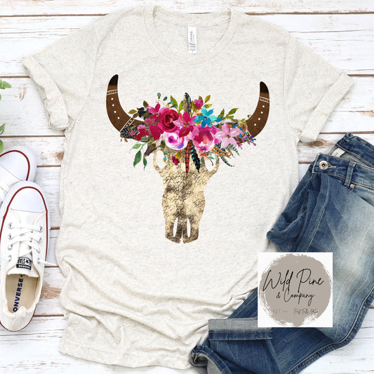 Floral Cow Head